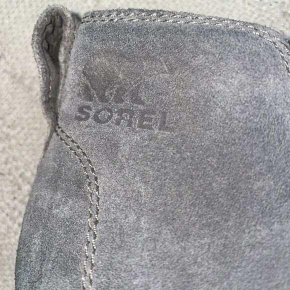 Sorel Women’s Ankle Boots Size 5 M Gray Leather Hiking Rugged - Picture 2 of 12